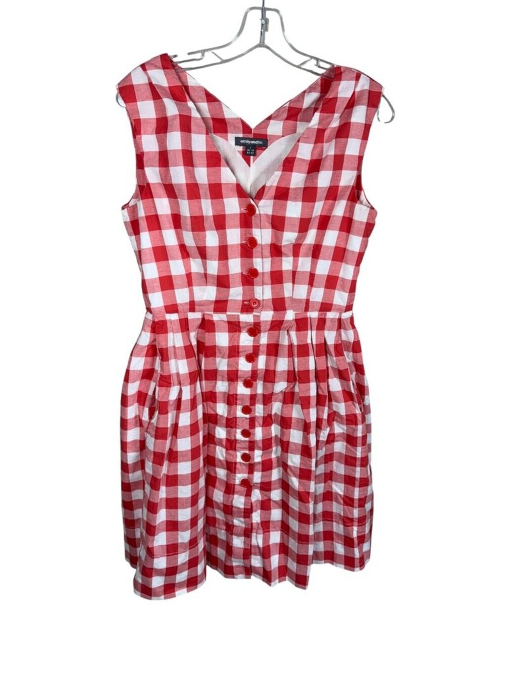Emily and Fin Red Checkered Sun Dress
